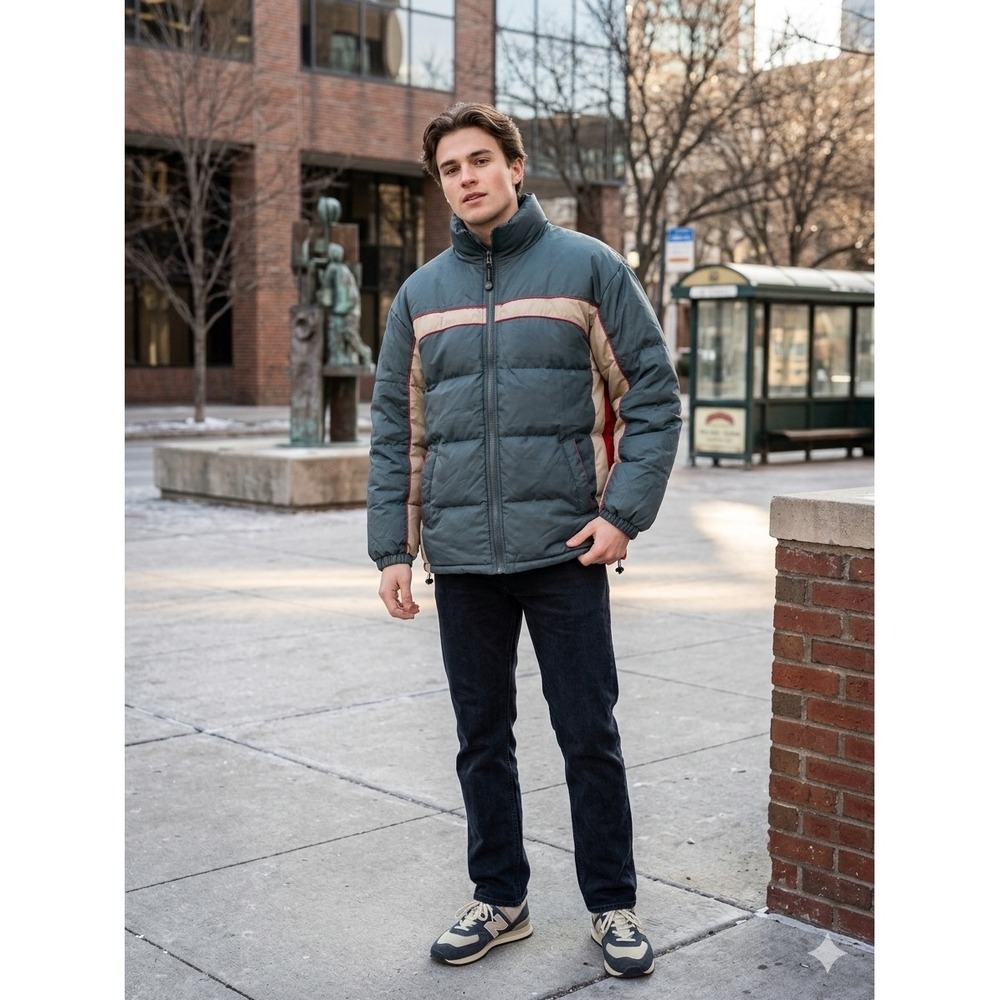 VTG Gorpcore Streetwear Puffer 90s Après-Ski American Winterwear Racing Stripe